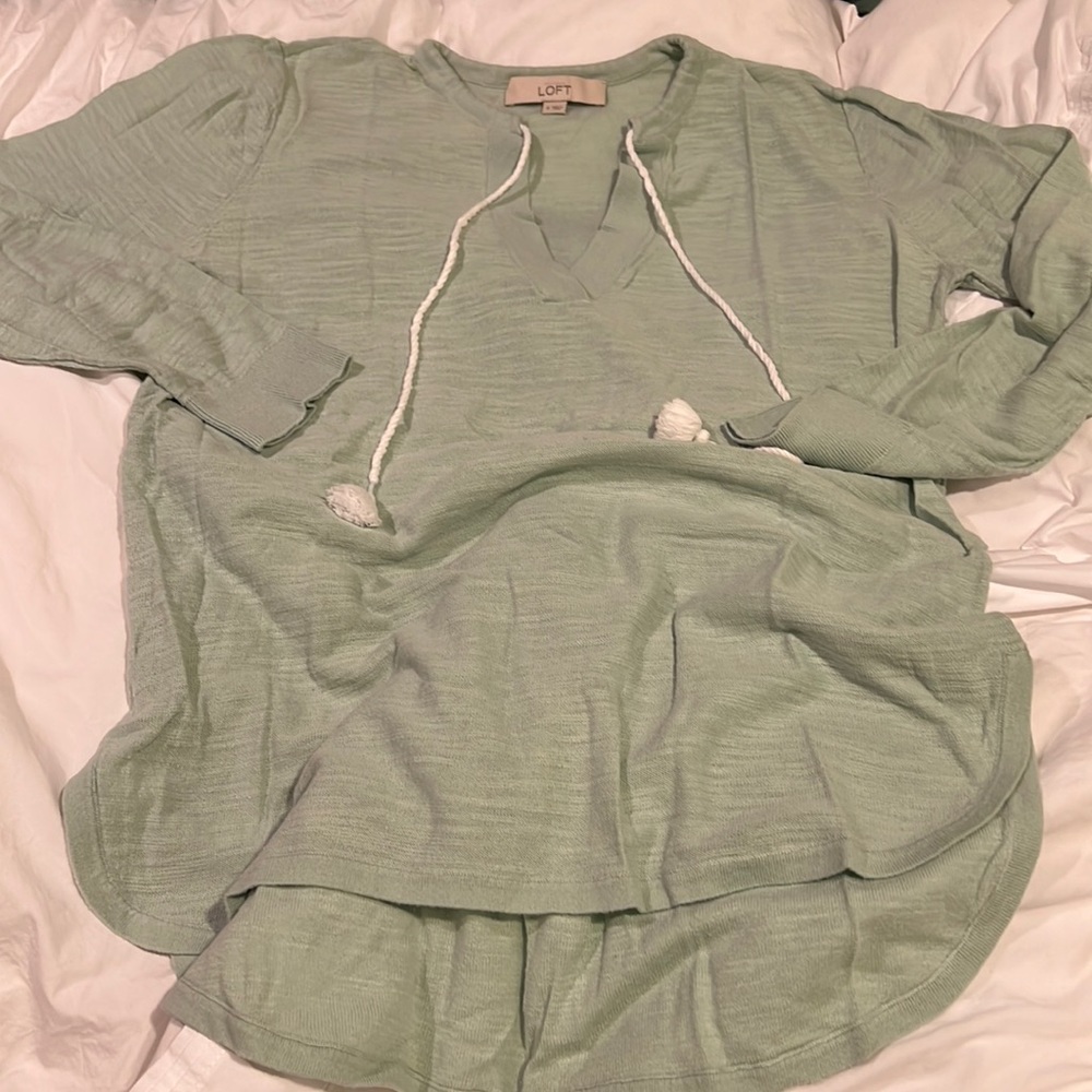 LOFT tissue sweater 3/4 sleeve mint green